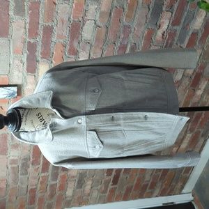 Grey wool blend jacket.
